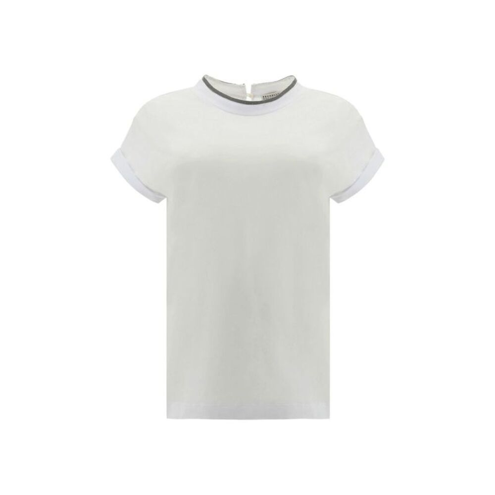 Brunello Cucinelli White Elastane Women's T-Shirt - Picture 2 of 6